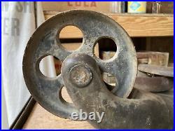 Antique Factory Cart Cast Iron Casters Vintage Wheels Railroad Dolly Industrial