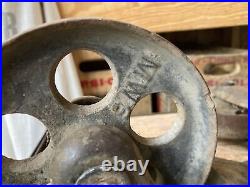 Antique Factory Cart Cast Iron Casters Vintage Wheels Railroad Dolly Industrial