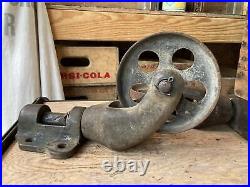 Antique Factory Cart Cast Iron Casters Vintage Wheels Railroad Dolly Industrial