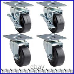 Avantco 178A3PCKIT4 3 Swivel Plate Casters with Mounting Hardware 4/Set