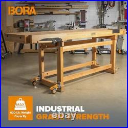 BORA Heavy Duty Workbench 4-Caster Set for Workshop Mobility, Swivel, Locking
