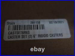 CASTER SET (2) 6 RIDGID CASTERS (2) 6 SWIVEL CASTERS KNAACK & GREENLEE 2800Lb