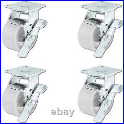 CasterHQ 4 x 2 Steel Wheel Casters Set of 4 Swivel Casters With Brakes