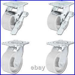 CasterHQ 5 x 2 Steel Wheel Casters Set of 4 Swivel Casters 2 with Brakes