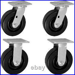 CasterHQ- 6 X 2 2 Swivel & 2 Rigid Set of 4 PHENOLIC Casters 3,600 LBS Cap