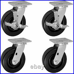 CasterHQ- 6 X 2 2 Swivel CASTERS with Brakes & 2 SWIVELS Set of 4 PHENOLIC