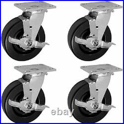 CasterHQ- 6 X 2 4 Swivel CASTERS with Brakes Set of 4 PHENOLIC Wheel 3