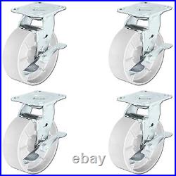 CasterHQ 6 x 2 Steel Wheel Casters Set of 4 Swivel Casters with Brakes
