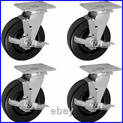 CasterHQ- 8 X 2 4 Swivel CASTERS with Brakes Set of 4 PHENOLIC Wheel 4
