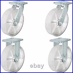 CasterHQ 8 x 2 Steel Wheel Casters Set of 4 Casters 2 Swivel Casters and 2