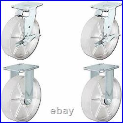 CasterHQ 8 x 2 Steel Wheel Casters Set of 4 Casters 2 Swivel with Top Lock