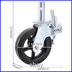 Equip 4 Pack Scaffolding Caster Wheels 8 X 2 Inch With Dual Locking Rubber Swive