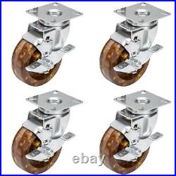 GSW 5 High Temperature Oven Rack Swivel Plate Caster with Brake (KP6112HTx4)