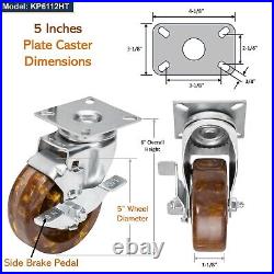 GSW 5 High Temperature Oven Rack Swivel Plate Caster with Brake (KP6112HTx4)