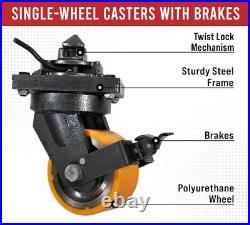 Heavy Duty 8 ISO Shipping Container Caster Wheels with Brakes 11000 lbs WLL