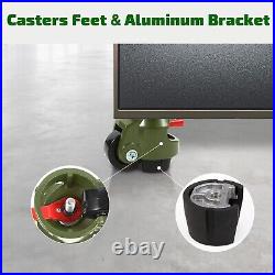 Heavy Duty Retractable Leveling Casters 3300 lbs Capacity Green Set of 4