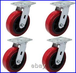 IconCasterWheels 6 x 2 Replacement Heavy Duty Industrial Caster Set (4-Pack)