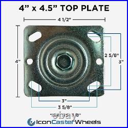 IconCasterWheels 6 x 2 Replacement Heavy Duty Industrial Caster Set (4-Pack)