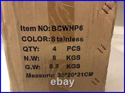 Lot Of 4 New BCWHP6 Pneumatic 6 Inch Wheel Swivel/Fixed 2ea Caster Set H1S Cart
