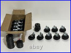 Lot of 4 Caster Wheels 28 Swivel With Brake + 28 Bumper Donuts Eagle Group, New