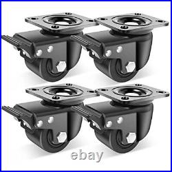 Nefish 3 Inch Caster Wheels Set of 4 Heavy Duty Plate Swivel Casters 4400 LBS