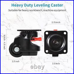 Nefish Leveling Casters Set of 4 Heavy Duty 80F Retractable Caster Wheel for