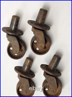 Set 4 Antique Toler & Sons Co Cast Iron Casters Heavy 4 Wheels Piano Furniture