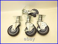 Set Of 4 Genuine Hobart 00-421893-000G1 PLATE MOUNT CASTER, (SET OF 4 CASTERS)