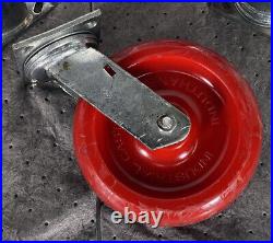 Set of 4 1200LB Solid Polyurethane 8 Roller Bearing Casters FREE USA SHIPPING