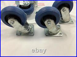 Set of 4 - 500 Pound Capacity Heavy Duty Swivel Casters with Brakes