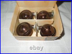 Set of 8 True Vintage SHEPHERD Ball Casters 2 Bolt On Antique Copper Nos