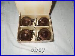 Set of 8 True Vintage SHEPHERD Ball Casters 2 Bolt On Antique Copper Nos