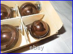 Set of 8 True Vintage SHEPHERD Ball Casters 2 Bolt On Antique Copper Nos