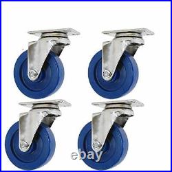 Stainless Steel Swivel Casters 3 X 1.25 Blue Solid Polyurethane Wheels 9
