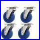Stainless Steel Swivel Casters 5 X 1.25 Blue Solid Polyurethane Wheels 1