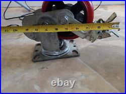 Super Heavy Duty Casters Red rubber swival brake castor