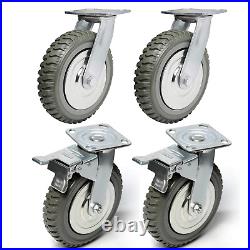 Tonchean 8 Inch Caster Wheels Heavy Duty Polyurethane Offroad Casters Set of 4 2