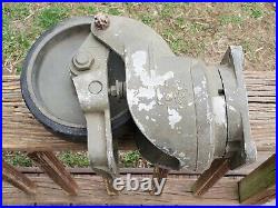 Two AEROL 11582 Swivel Casters Shock Absorber 8 Wheel Old Industrial Cart Tools
