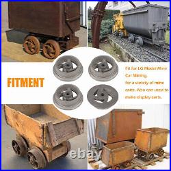 Vintage Cast Iron Cart Wheels Caster Set for Large Model Mine Car Mining 7 1/4