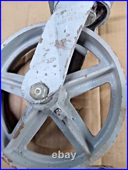 Vintage Fairbanks 8 Cast Iron spoked Casters Swivel & Fixed Made in USA