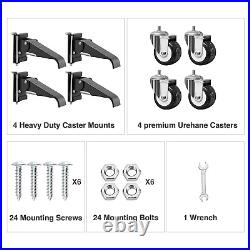 Workbench Stepdown Caster, 600 Lbs Casters Wheels Set of 4 Durable Heavy Duty St